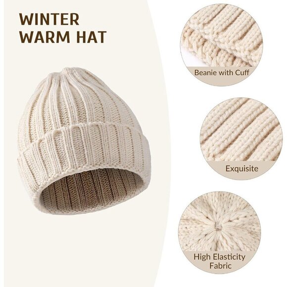 Winter Hat Beanie Scarf Gloves Set Fleece Lined Unisex Cold Weather main image 7